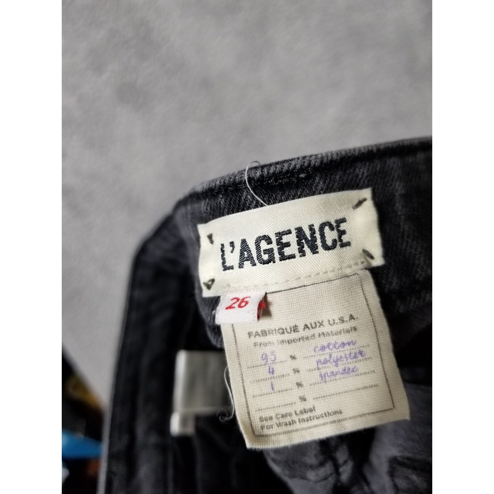 L'agence Destructed Hi‎ Line Raw Hem Straight Leg Jeans Women's 26 Biscuit - Picture 4 of 8
